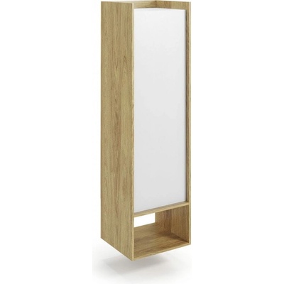 Halmar Mobius regál 1D, hikora přírodní / alpská bílá