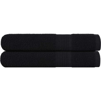 vidaXL Кърпи 2 бр черни 100x200 см 360 gsm 100% памук (136962)