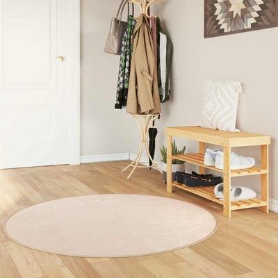 vidaXL Каса за килим MARSA Крем 120 x 120 cm Полиестер и PVC (42023072)