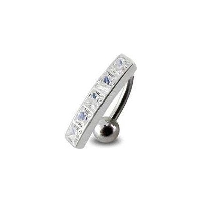 Šperky4U stříbrný piercing do pupíku se štítem obrácený BP01162-C