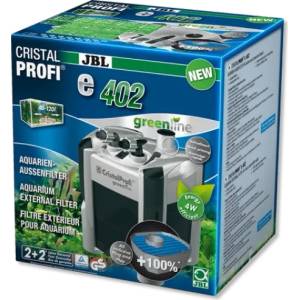 JBL CristalProfi e402 greenline greenline - Енергоспестяващ външен филтър за аквариуми от 40л до 120 л или 40 до 80см дължина - 180 х 200 х 295 мм