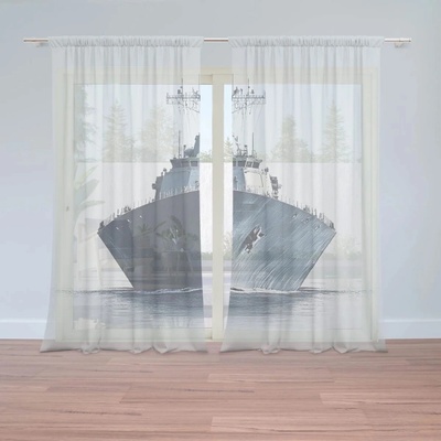 Sablio Záclony Vojnová loď na pokojnom mori: 2ks 150x250cm