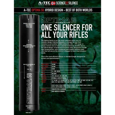 A-TEC OPTIMA 50 pro ráže do .375" 9,5mm na závit M15x1mm – Zbozi.Blesk.cz