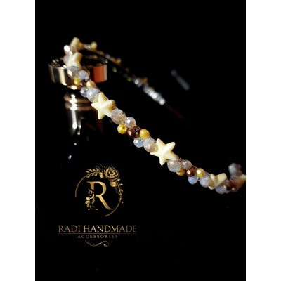 Radi handmade Диадема със жълти звездички и златисти кристали (592)