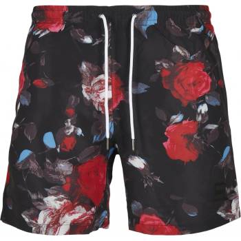 Urban Classics krátke nohavice Pattern Swim Shorts black rose aop