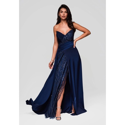 Edoti Evening dress LA-OM-DL modrá