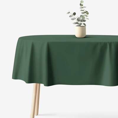 Goldea oválný ubrus bavlna plátno tmavě zelený 140x280 cm