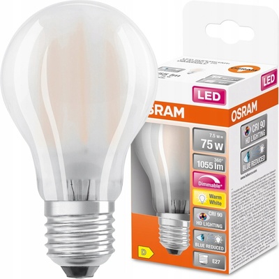 Osram LED žiarovka E27 A60 7,5W 75W 1055lm 2700K Warm 300° CRI90 Stmievateľné vlákno SUPER STAR+