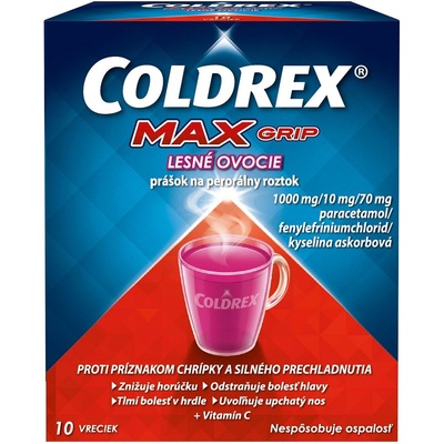 Coldrex Maxgrip Lesné ovocie plo.por. 10 x 7,6 g