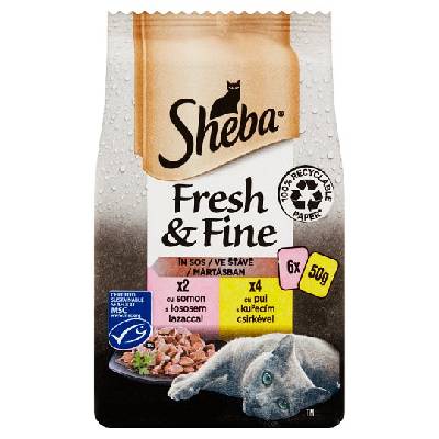Sheba Fresh & Fine Kompletné mokré krmivo pre dospelé mačky 6 x 50 g (300 g)