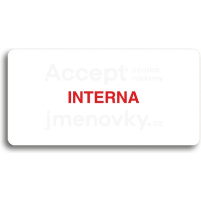 ACCEPT Piktogram INTERNA - bílá tabulka - barevný tisk bez rámečku
