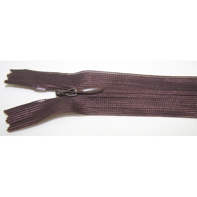 Zips krytý nedeliteľný 35cm tmavo hnedý
