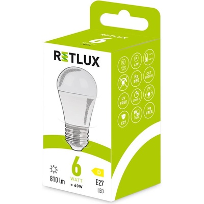 RETLUX RLL 639 G45 E27 miniG 6W CW D