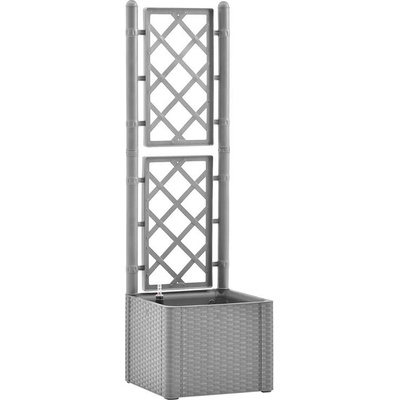 STEFANPLAST Samozavlažovací truhlík NATURAL DELUXE 43x43x142cm šedá s mřížkou