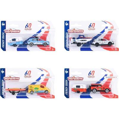 Majorette Autíčko s přívěsem French Touch Trailer kovové s odpružením délka 13 cm 4 různé druhy
