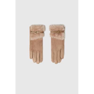 Moodo Ръкавици с пух бежови Moodo Moodo | Bezhov | ЖЕНИ | ЕДИН РАЗМЕР