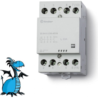 FINDER Stykač 22.64.0.230.4310, 4Z/63A, 230V AC/DC, AgSnO2 226402304310