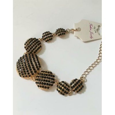 Fashion Jewelry náramek s černými kamínky 2-cc157