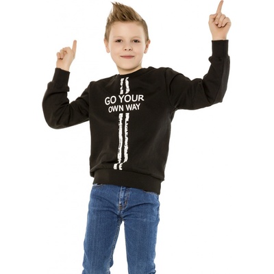 Winkiki Kids Wear Chlapecká mikina Own Way černá