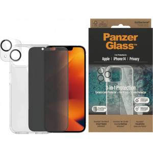 Panzer Стъклен протектор Privacy PanzerGlass iPhone 14 Bundle (UWF Privacy screen protector, HardCase, протектор за камераt)