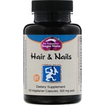 Dragon Herbs Формула за коса и нокти - Противостарееща грижа, 500 mg, 100 капсули (002242 (224) DH)