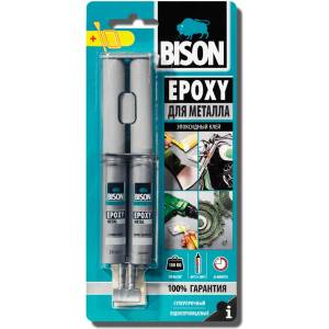 Compatible Двукомпонентно епоксидно лепило (течна стомана) - Двойна спринцовка от 24 ml (Bison-Metal)