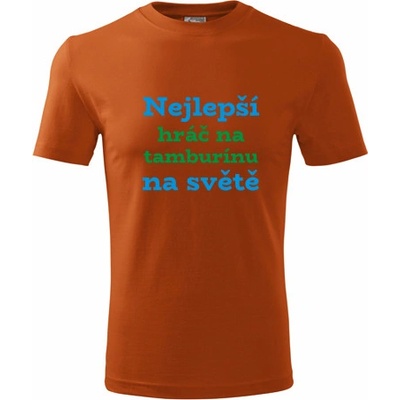 Tričko nejlepší hráč na tamburínu na světě dárek pro hráče na tamburínu oranžové