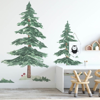 INSPIO Nálepka Samolepky na stenu Stromy stromy, forest - lesný svet zelená, plnofarebný motív rozmery 90x150