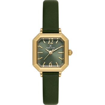 Daniel Klein DK. 1.13946-4 Дамски часовник, зелен| Premium серия | Зелен циферблат, Кожена каишка