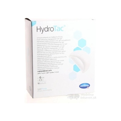 Hydrotac - Krytie Na Rany Penové Hydropolymérové impregnované gélom (6 cm round) 1x10 ks