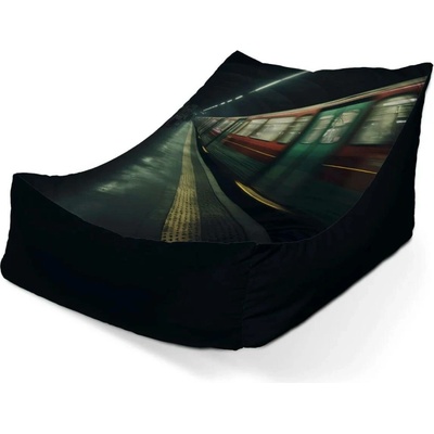 Sablio sedací vak lounge Metro v tmavé stanici 80 x 95 x 50 cm