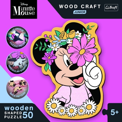TREFL Wood Craft Junior Ve světě Minnie Mouse 50 dílků