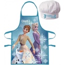 Euroswan zástera s kuchárskou čiapkou Ľadové kráľovstvo 2 Frozen 2 motív Anna a Elsa s Olafom
