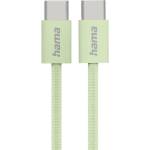 Hama Кабел за зареждане "Fabric", USB-C - USB-C, 1 m, Nylon, зелен (201726) - tehnik