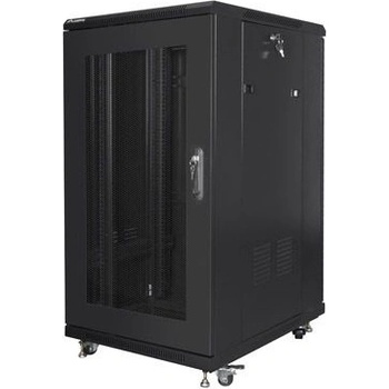 Lanberg Комуникационен шкаф Lanberg rack cabinet 19" free-standing 22U/600x800 (flat pack) with mesh door black (FF01-6822-23B)