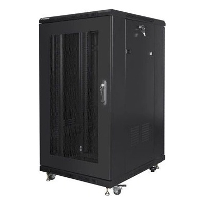 Lanberg Комуникационен шкаф Lanberg rack cabinet 19" free-standing 22U/600x800 (flat pack) with mesh door black (FF01-6822-23B)