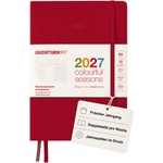 Leuchtturm1917 Weekly Calendar & Notebook Dotted Medium (A5) 2027 - Colorful Seasons Red - Calendar Overview 2026/2027/2028 - Planning Overview 01.27-12.28 - 400370 (400370)