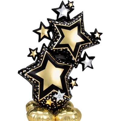 Amscan BALÓNEK fóliový samostojný na podstavci Hvězdy 86x149 cm