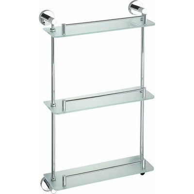 SAPHO XR608 X-Round E sklenená polička trojitá s hrazdou 38 x 67,5 x 13 cm