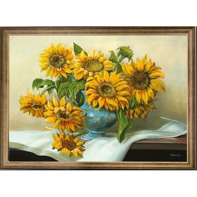 Bondecor Zarámovaný obraz Slnečnica 54 x 74 cm