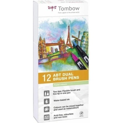 Fixy Tombow - oboustranné 12 ks - Pastels TABT-12P-2