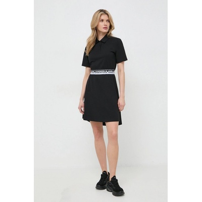 Karl Lagerfeld Logo Tape Shirt Dress čierna