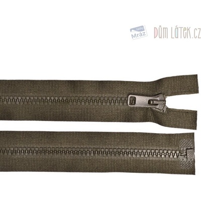 Zips kostený deliteľný khaki, dĺžka 85 cm