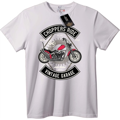 NOONEBRAND Тениска Choppers Винтидж гараж - XS, White