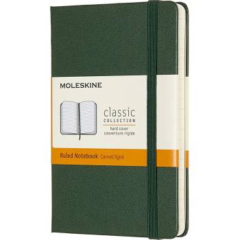 Moleskine Джобен тефтер с твърди корици Moleskine Classic Ruled - Зелен, линирани листове