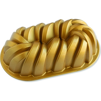 Nordic Ware Forma na chlebíček 75. Anniversary Propletená zlatá 1,42 l 96077