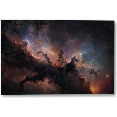 Plakát – Tmavé útvary v barevné vesmírné scéně 135 × 90 cm Bez rámu Ne Bez rámu