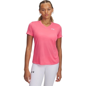 Image 1 of Under Armour Tech V-Neck Short Sleeve Womens - Super Pink