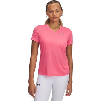 Under Armour Tech V-Neck Short Sleeve Womens - Super Pink
