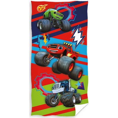 TipTrade Bavlněná froté osuška 70x140 cm Plamínek a Čtyřkoláci Teď to rozpalme